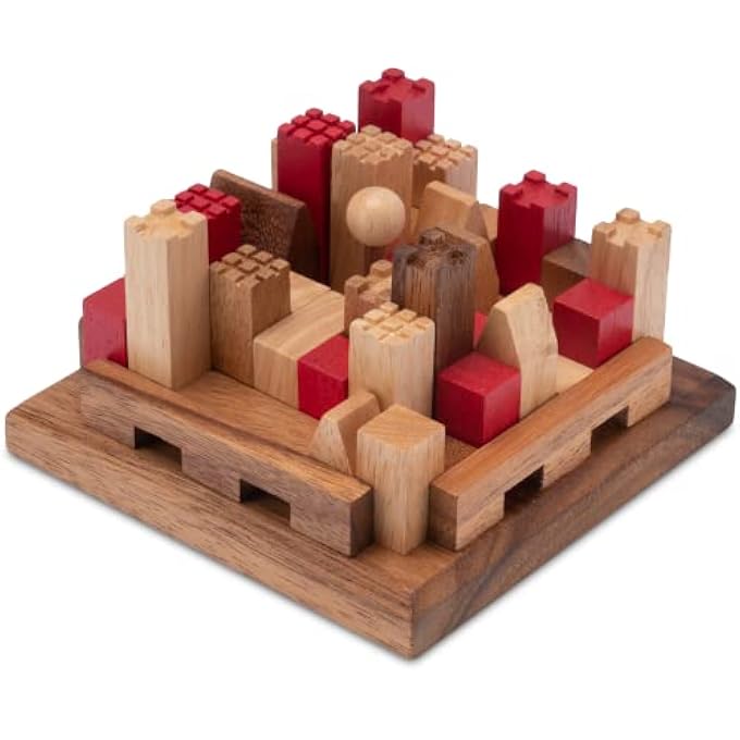 CASTLE - CASTLE - 3D PUZZLE - THINKING GAME - PUZZLE GAME - MONTESSORI - PATIENCE GAME - WOODEN LOGIC GAME WITH MANY GAME VARIATIONS - Image 1